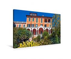 Premium Textil-Leinwand 90 cm x 60 cm quer Villa Hanbury, Kakteen, Palmlilien