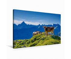 Premium Textil-Leinwand 75 x 50 cm Quer-Format Allgäuer Braunvieh | Wandbild, HD-Bild auf Keilrahmen, Fertigbild auf hochwertigem Vlies, Leinwanddruck von Walter G. Allgöwer