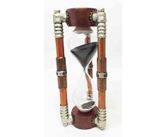 Vergangenheit Gegenwart und Zukunft Cool Steampunk Sanduhr, gearwork, schwarz sand Skulptur