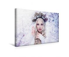 Calvendo Premium Textil-Leinwand 45 cm x 30 cm quer, Eisprinzessin | Wandbild, Bild auf Keilrahmen, Fertigbild auf echter Leinwand, Leinwanddruck Menschen Menschen