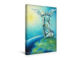 Premium Textil-Leinwand 30 x 45 cm Hoch-Format Erzengel Michael als Schutzengel der Erde | Wandbild, HD-Bild auf Keilrahmen, Fertigbild auf hochwertigem Vlies, Leinwanddruck von Marita Zacharias