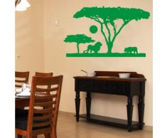 INDIGOS 4052166116176 Wandtattoo w552 Afrika / Steppe Wandaufkleber 120 x 66 cm, grün