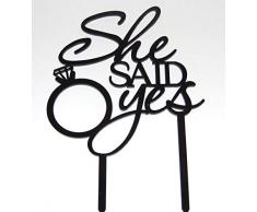 [USA-SALES] She Said Yes Bridal Shower Cake Topper, by Usa-Sales Seller by UsaSales