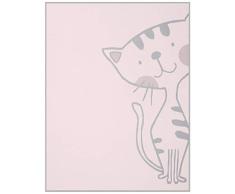 biederlack Babydecke 75x100 cm I Baby Cotton-Katze I gemusterte Kuscheldecke in rosa mit Katzenmotiv I 50% Baumwolle, 43% dralon und 7% Polyester I Made in Germany