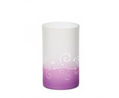 YANKEE CANDLE Purple Scroll Windlicht, Glas, gefrostet lila, 12 x 12 x 20 cm