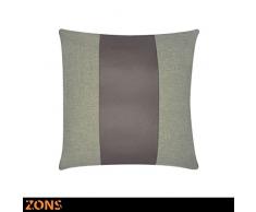 ZONS Kissen Design Kunstleder 45 x 45 cm + Füllung 480 g Kissen Auto Kissen Sofa Kissen Look Leder (6 Farben à wählen) (beige)