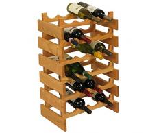 Dakota Weinregal aus Holz 4 Flaschen 1 Tier - 4 Bottles Eiche medium