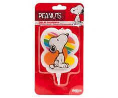 dekora 346129 Snoopy 2D Geburtstagskerze 7,5 cm, Wachs, Mehrfarbig, 8.00 x 8.00 x 12.00 cm