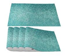 Moslion Platzsets, Mosaik, Schlichte, Klassische Blaue kleine Punkte, Tischmatten für Esstisch/Küchentisch, wasserdicht, rutschfest, hitzebeständig, waschbar, für den Außenbereich, 4 Stück