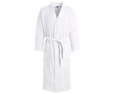 Egeria TOPAS Unisex Bademantel in Kimonoform für Damen und Herren, Größe XL, Farbe White
