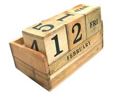 Ages Behind Alter Hinter aus Holz Tisch Top Kalender