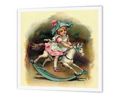 3dRose HT 34767 _ 1 Sweet Girl auf Schaukelpferd Eisernen, auf Wärmeübertragung, 8 20,3 cm für weiß Material