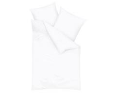 Kaeppel G-130006-01D4-VA97 Uni Bettwäsche, Satin, 2 x 80/80 und 200/200 cm, weiß
