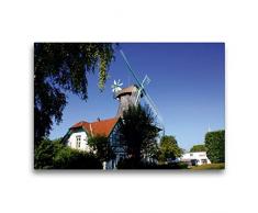 Calvendo Premium Textil-Leinwand 75 cm x 50 cm quer, Mühle Anna in Rieseby | Wandbild, Bild auf Keilrahmen, Fertigbild auf echter Leinwand, Leinwanddruck: Windmühle in Schleswig-Holstein Natur Natur