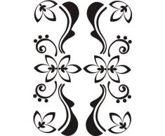 INDIGOS 4051095048305 Wandtattoo w422 Pflanze Blume 120 x 87 cm, schwarz