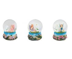 Major-Q G8028082 Schneekugel mit Fee und Einhorn, 8,9 cm, 3-teiliges Set