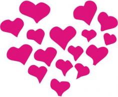 INDIGOS 4250380590745 Wandtattoo W047 Herzchen Herzen 80 x 65 cm, pink