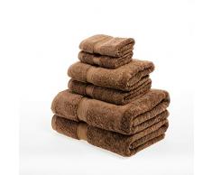 Superior - 6-teiliges Handtuchset, 900 Gramm, Baumwolle, lattefarben