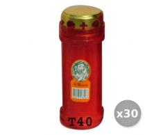 Glooke Selected Set 30 Teelichter Größe 40 mit Windlicht und Duftkerzen, Mehrfarbig