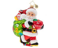 Christopher Radko Hallpass Weihnachtsmann Weihnachtsdeko rot weiß grün