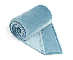 COCOPLAY Ultra weiche Flanell-Fleece-Überwurfdecke für Bett, Couch, Auto, Büro, Camping, Reisen und Geschenke Throw(50 x 60) seeblau