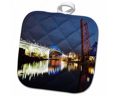 3dRose Topflappen, weiß, 20,3 x 20,3 cm