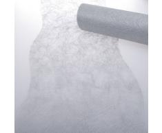 Deko AS GmbH Sizoflor Tischband Wellenschnitt Silber ca. 25 cm Rolle 25 Meter 60W 003-R