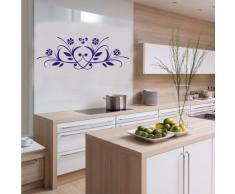 INDIGOS 4052166076937 Wandtattoo w449 Pflanze Blume Wandaufkleber 120 x 42 cm, blau