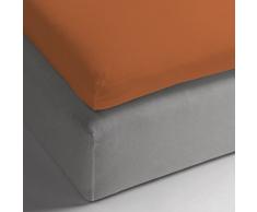 Heckett Lane 100% Baumwolle Perkal Spannlaken Topper 180x200+12 cm. Terra