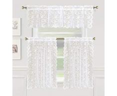 Popular Home 874839 Küchenvorhang mit Stangentasche, 152 x 60 cm 60X36 beige