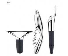 Georg Jensen GJ 083783 Wein Set, Korkenzieher, Winestopper und Winepourer, 3 Stück, Edelstahl, stainless steel, 12,5 x 21,3 x 5,5 cm