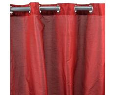 MonbeauRideau Kunst Seide Öse Vorhang rot (140 x 250 cm)
