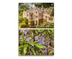Premium Textil-Leinwand 60 x 90 cm Hoch-Format Garten und Herrenhaus Trerice House in Cornwall, England | Wandbild, HD-Bild auf Keilrahmen, Fertigbild auf hochwertigem Vlies, Leinwanddruck von Christian MÃ¼ringer