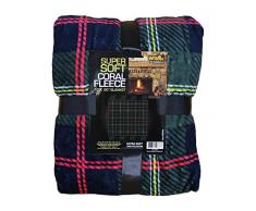 Adirondack-Lodge GRÜN Plaid mit Bears weichem Coral Fleece Überwurf Decke 70 x 90