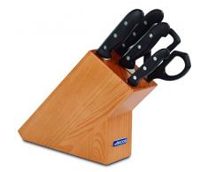 Qualitäts Messerset 5 teilig im Pinienholzblock von Arcos Serie Maitre
