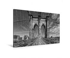 Premium Textil-Leinwand 120 x 80 cm Quer-Format NEW YORK CITY Brooklyn Bridge | Wandbild, HD-Bild auf Keilrahmen, Fertigbild auf hochwertigem Vlies, Leinwanddruck von Melanie Viola