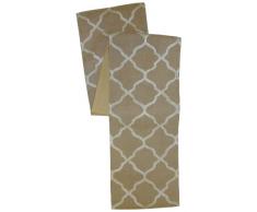 Baumwolle Craft Marokkanische Fliesen Bestickt Jute Tischläufer weiß Stickerei auf Natur Jute 13 x 72 Machen Tisch wirklich herausragenden Diese Saison von Hand aufwendig gestaltet