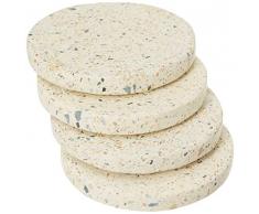 Proman Products Raumteiler one size Untersetzer, rund, hellgelb, Terrazzo, 4 Stück