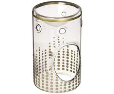 Pavillon – Gold Glitzernde Polka Dot Grau Glas Teelicht Wachswärmer 15,2 cm