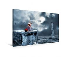 Premium Textil-Leinwand 75 cm x 50 cm quer Die Strickliesel