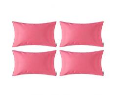 MIULEE 4 Stück Dekorative Outdoor wasserdichte Kissenhülle quadratisch Garten Kissen Fall PU Beschichtung Überwurf Kissenbezug für Zelt, Park Couch 12x20 Rose