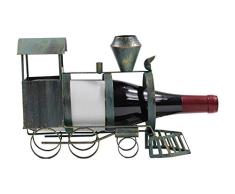 Made Easy Kit Weinregal Flaschenhalter Skulptur – Premium Einrichtung Home Statute Metall Tischdekoration Vintage Train