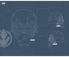 Komar Wandbild Star Wars EP9 Blueprint Kylo Helmet | Kinderzimmer, Jugendzimmer, Dekoration, Kunstdruck | ohne Rahmen | WB177-50x40 | Größe: 50 x 40 cm (Breite x Höhe)