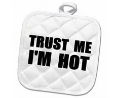 3dRose Topflappen, weiß, 20,3 x 20,3 cm