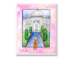 Home Decor Kollektion Stupell MDF Holz Mädchen in India Wandtafel, rechteckig, Mehrfarbig