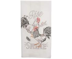 Kay Dee Farmers Market Rooster Embroidered Flour Sack Towel Küchentuch, Baumwolle, verschieden, 17.5 x 28