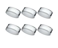silberkanne Serviettenringe Fadenmuster L 6 cm 6er Satz für Soffservietten Silber Plated versilbert in Premium Verarbeitung