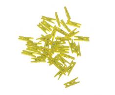 VORCOOL Mini-Holzklammern, für Fotopapier, Bastelarbeiten, Wäscheklammern, Gelb, 100 Stück