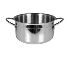 Home Ecopoint Kasserolle mit 2 Griffen, Edelstahl, Silber, 22 cm