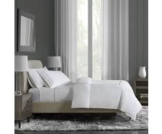 FlatIron Hotel Satin Stitch Sham Bettbezug Full/Queen Weiß/Indigo
